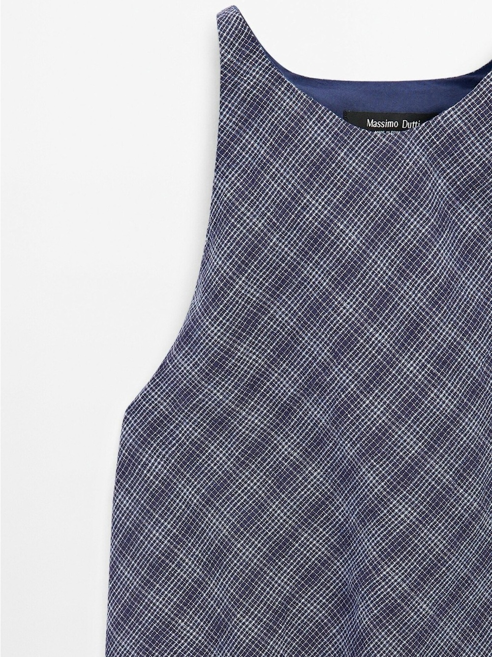 Massimo Dutti Navy Plaid Sleeveless Dress - Picture 5 of 8